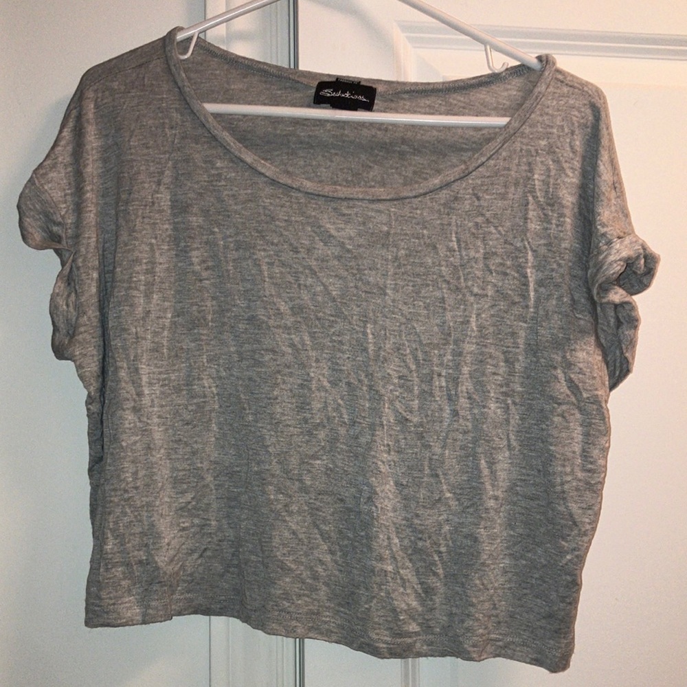 Cropped Gray Women's Top - Picture 4 of 7